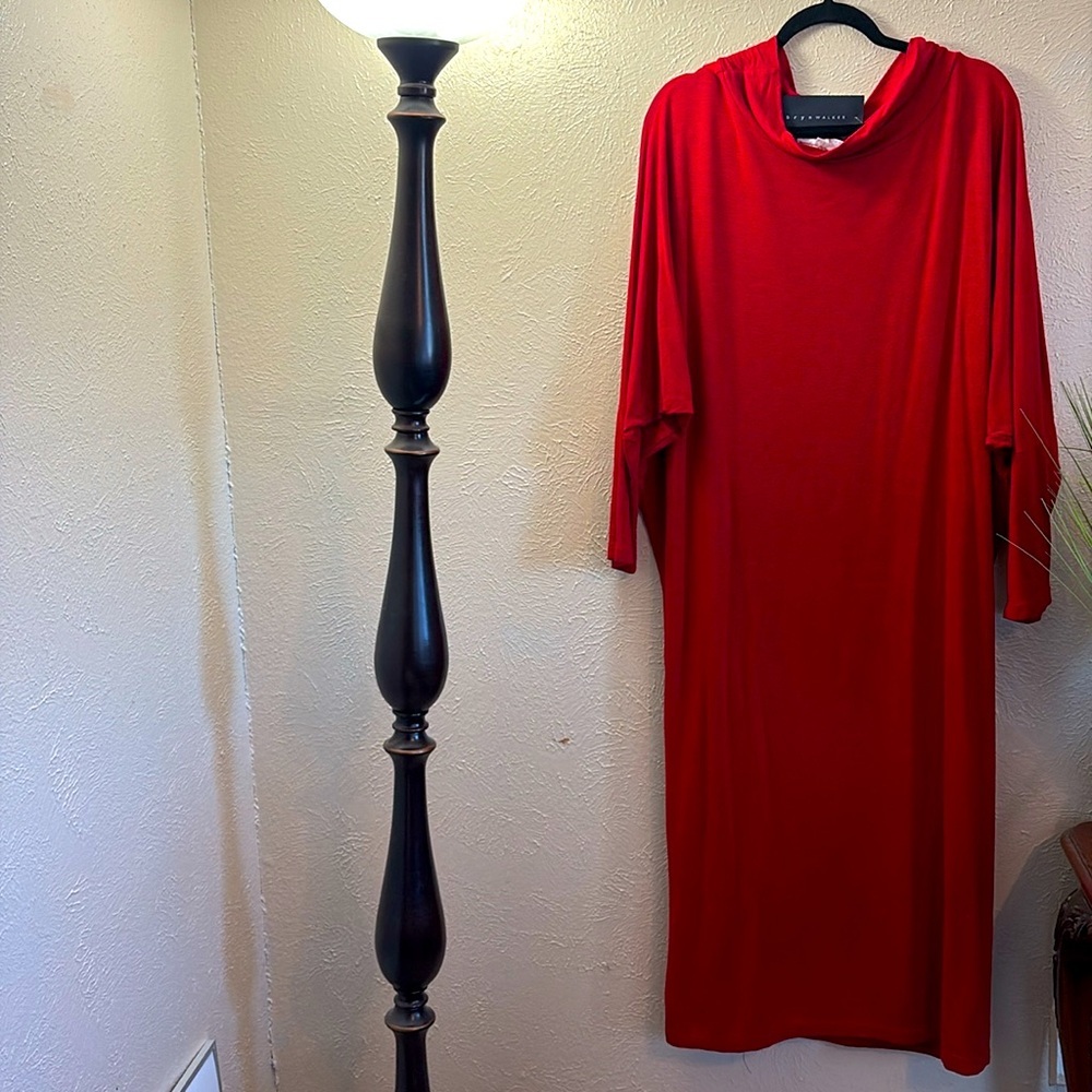 NWT $200 Bryn Walker Ilse Ponti Soft Knit Drape Cowl Neck Long Dolman Sleeve 3X